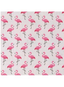 TISSU COTON FLAMINGO GRIS