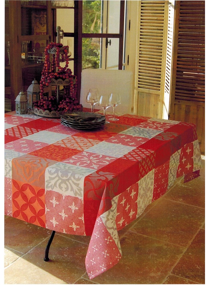 NAPPE JACQUARD ENDUIT CARCES GRIS ORANGE NAPPE JACQUARD ENDUIT CARCES GRIS ORANGE