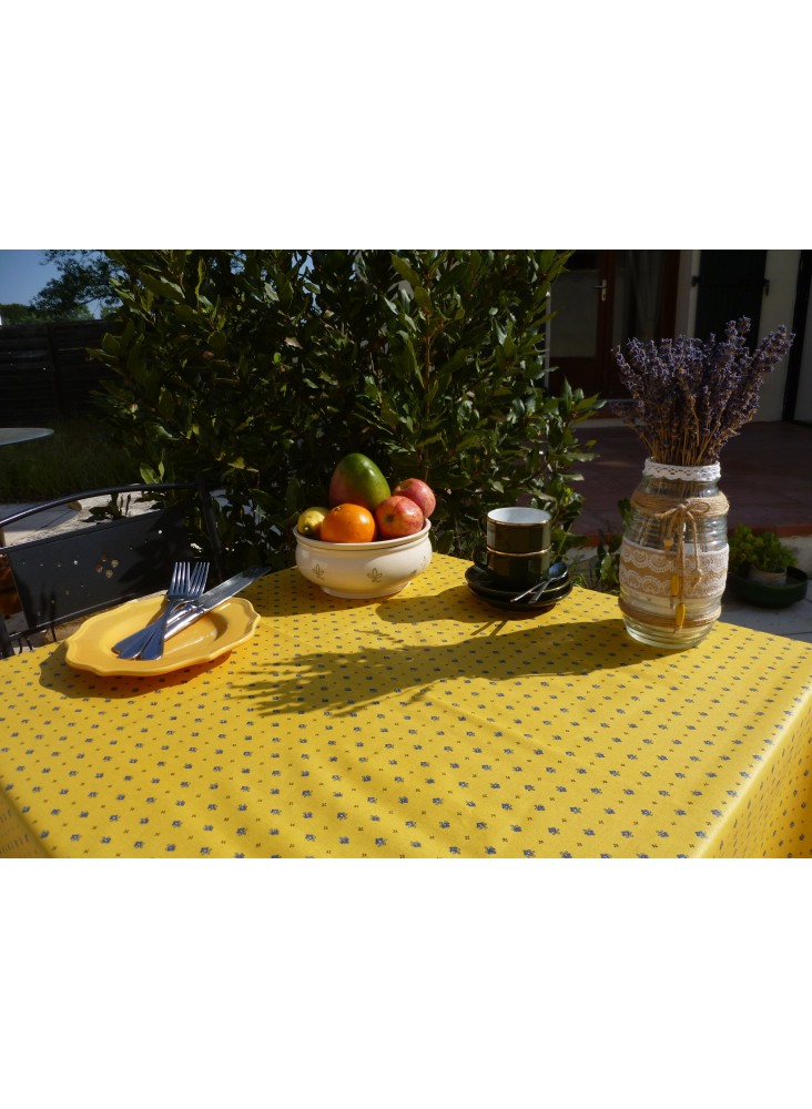 Nappe Enduite VENCE ALLOVER Jaune Bleu Nappe Enduite VENCE ALLOVER Jaune Bleu
