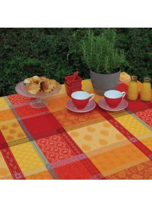 NAPPE JACQUARD COTON VALESCURE ROUGE