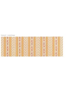 TISSU COTON ARLESIENNE RAYURE IVOIRE ORANGE